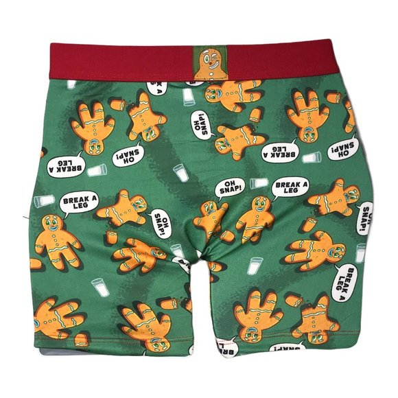 NWT Crazy Boxer 2 Pack Funny Gingerbread Oh Snap Christmas Holiday Underwear S - Picture 5 of 10